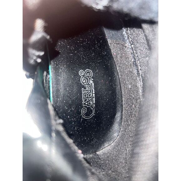 Carlos Santana OTK Black Suede Rounded Toe Block Heel Boots size 7.5 - Picture 3 of 4